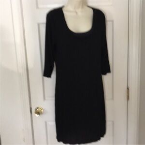Miracle Body by Miracle suit large black dress tummy control 3/4 sleeve